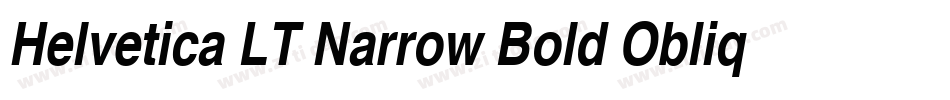 Helvetica LT Narrow Bold Oblique字体转换